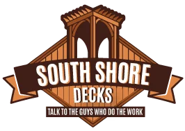 Logo for South Shore Decks with a wooden deck graphic.