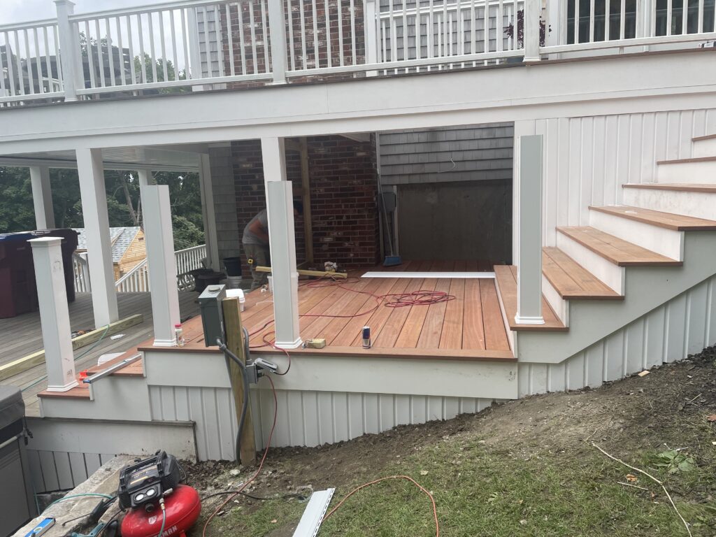 Custom composite deck design by a leading Deck Builder in Brockton